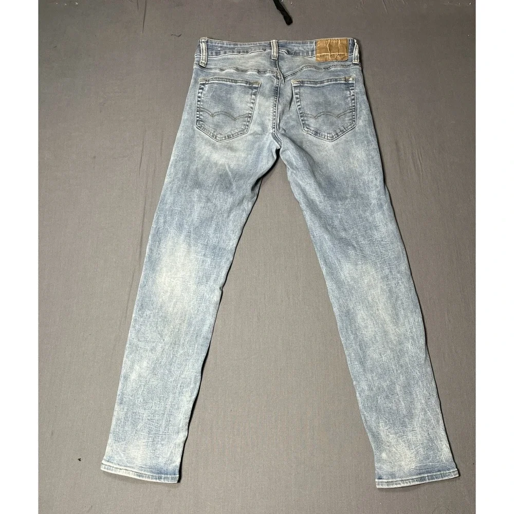 Mens American Eagle Skinny Blue Denim Jeans Next Level Flex Cotton Blend 28X30